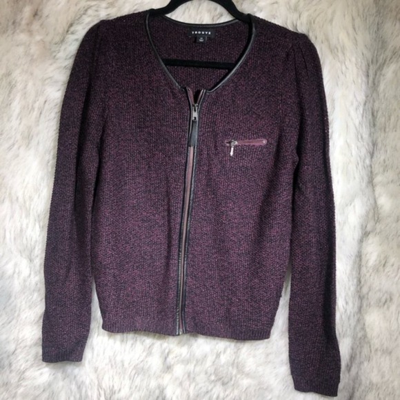 Nordstrom Trouve purple zip up cardigan xs - Picture 3 of 8
